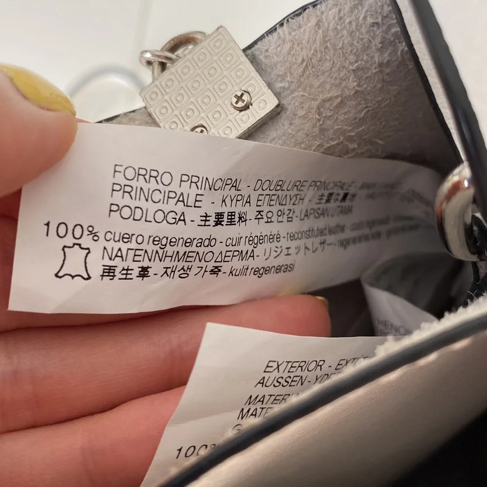 Zara mini tote white leather metallic handles crossbody bag - Picture 4 of 9